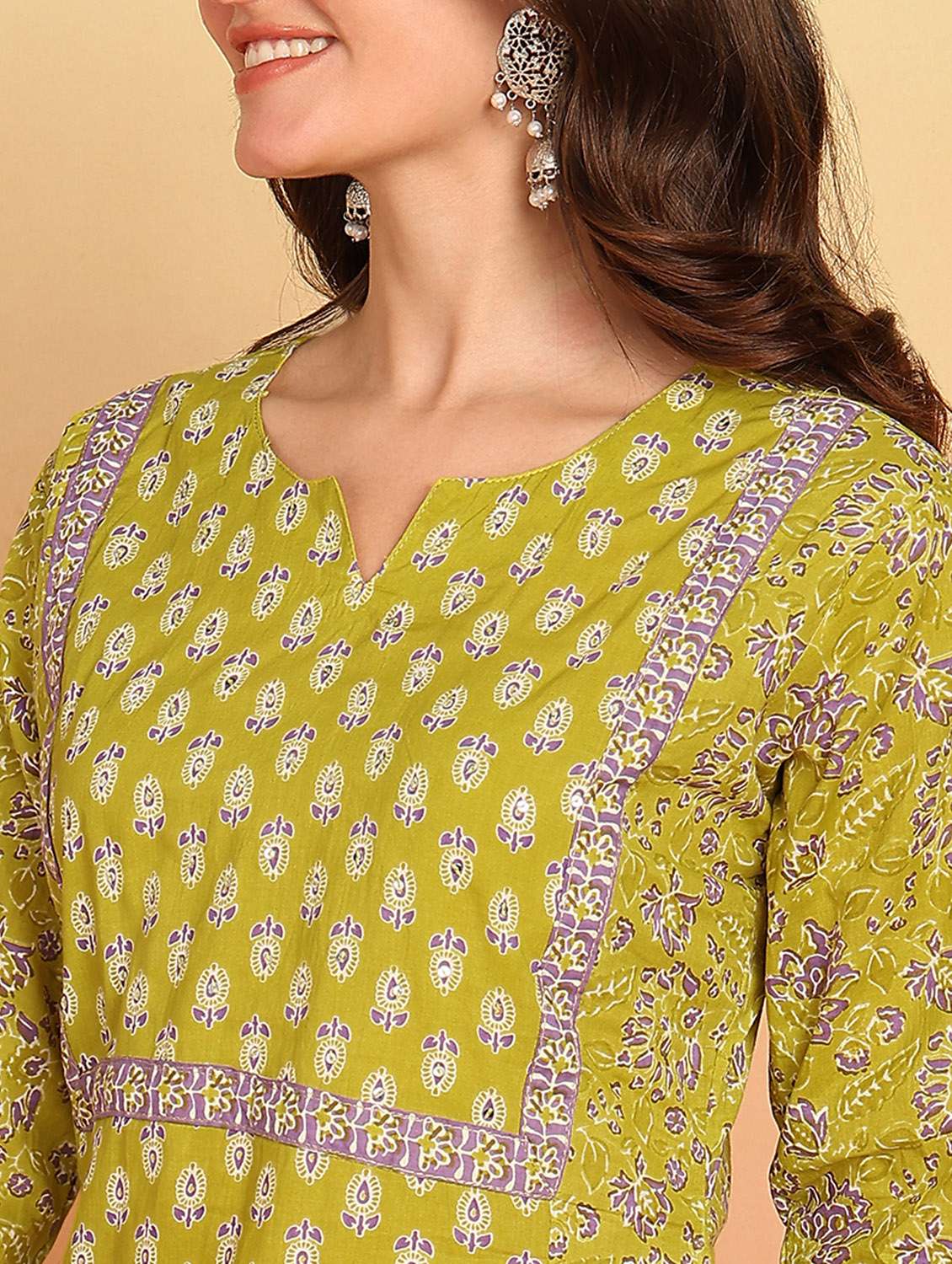 women three quarter sleeve kurta pant with dupatta set - 21957932 -  Standard Image - 6