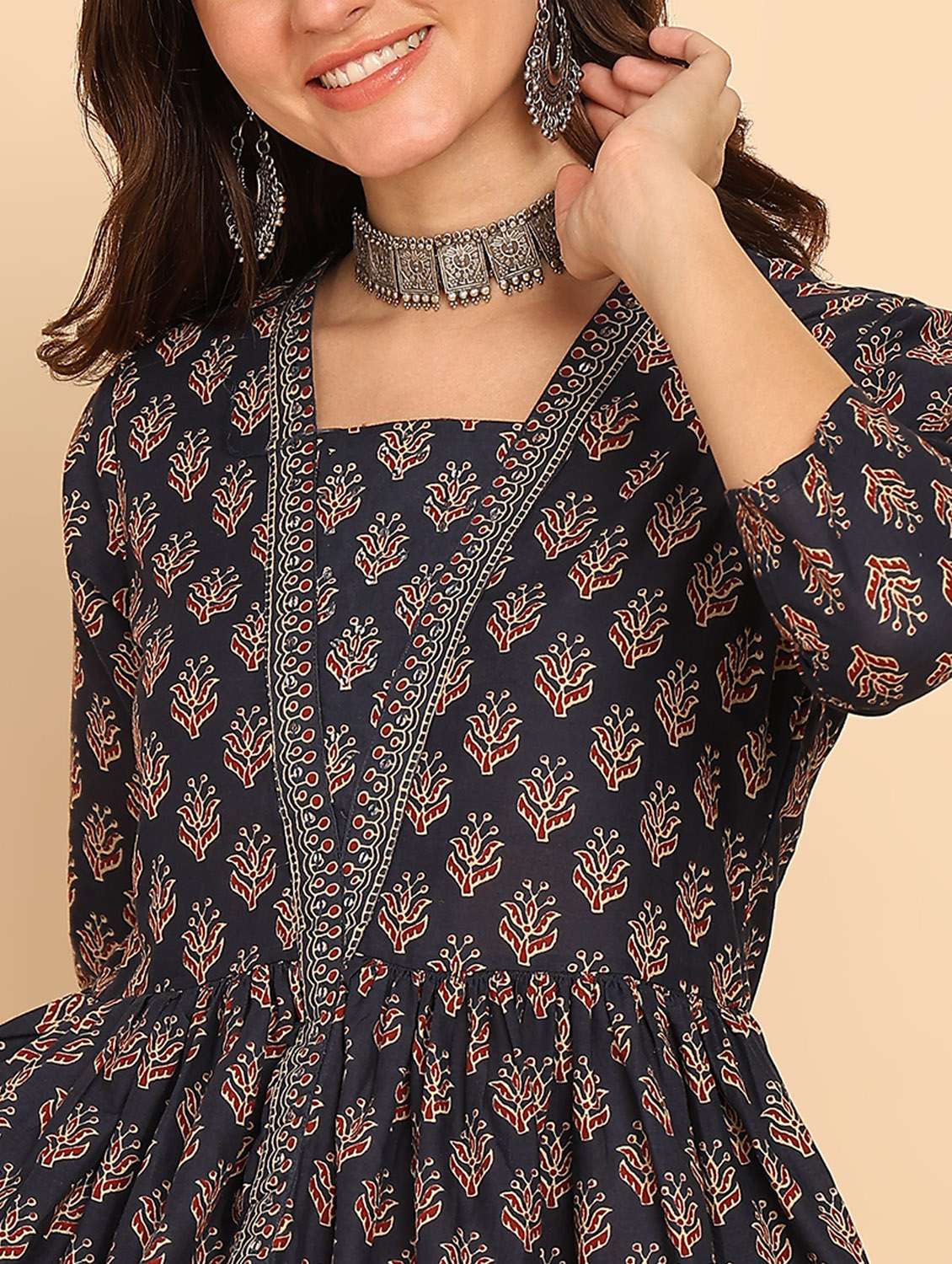 women black printed fit & flare ethnic dress - 21957942 -  Standard Image - 4