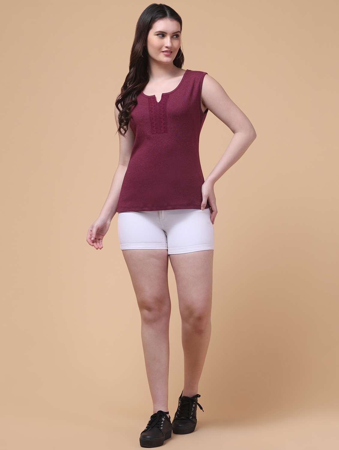 women solid sleeveless regular top - 21957956 -  Standard Image - 4
