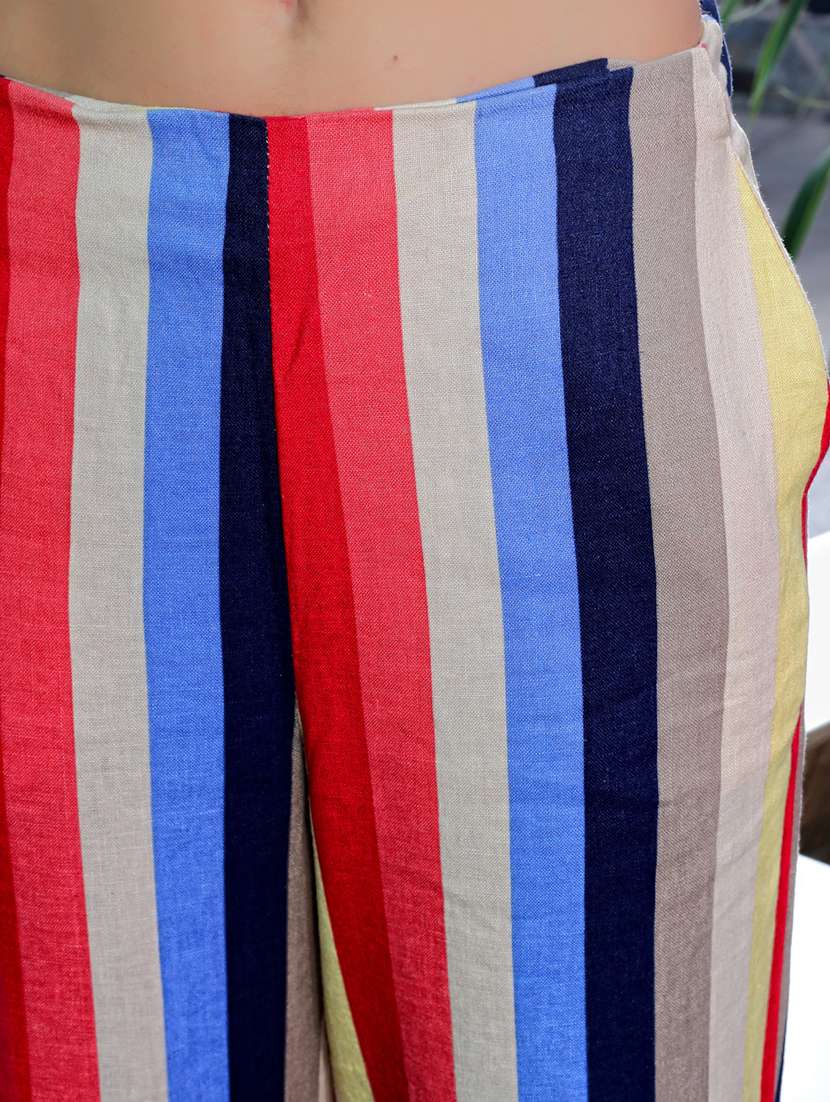 women striped mid rise straight trouser - 21957958 -  Standard Image - 4