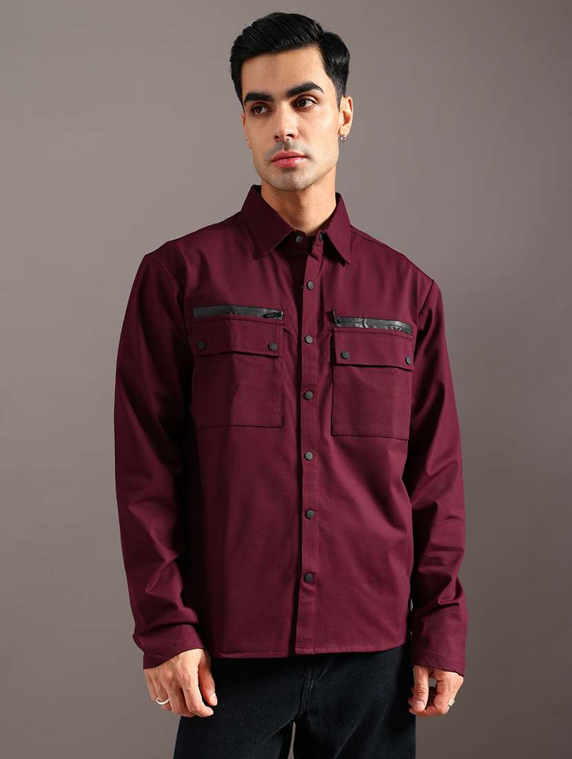 men solid long sleeve regular fit casual shirt - 21958074 -  Standard Image - 1