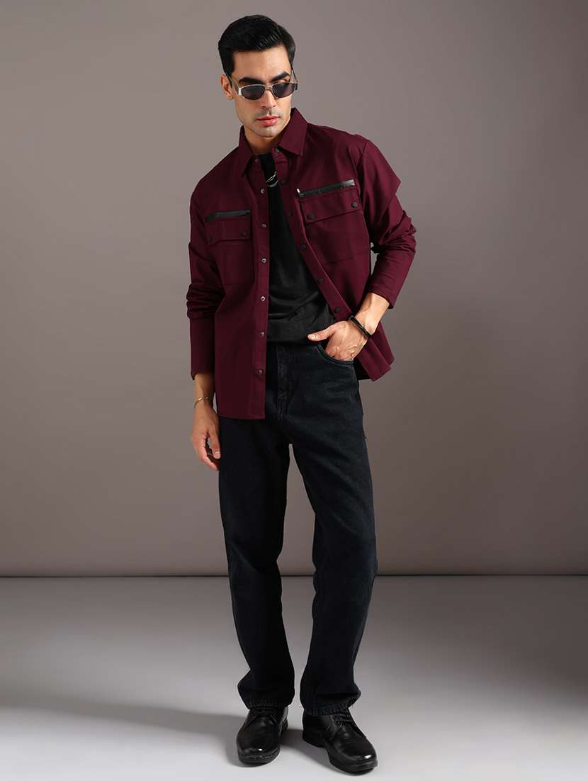 men solid long sleeve regular fit casual shirt - 21958074 -  Standard Image - 4