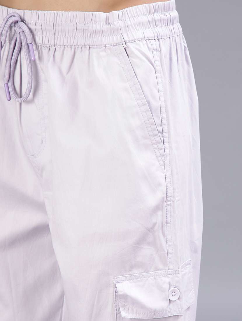 men solid mid rise regular fit cargo  - 21958124 -  Standard Image - 1
