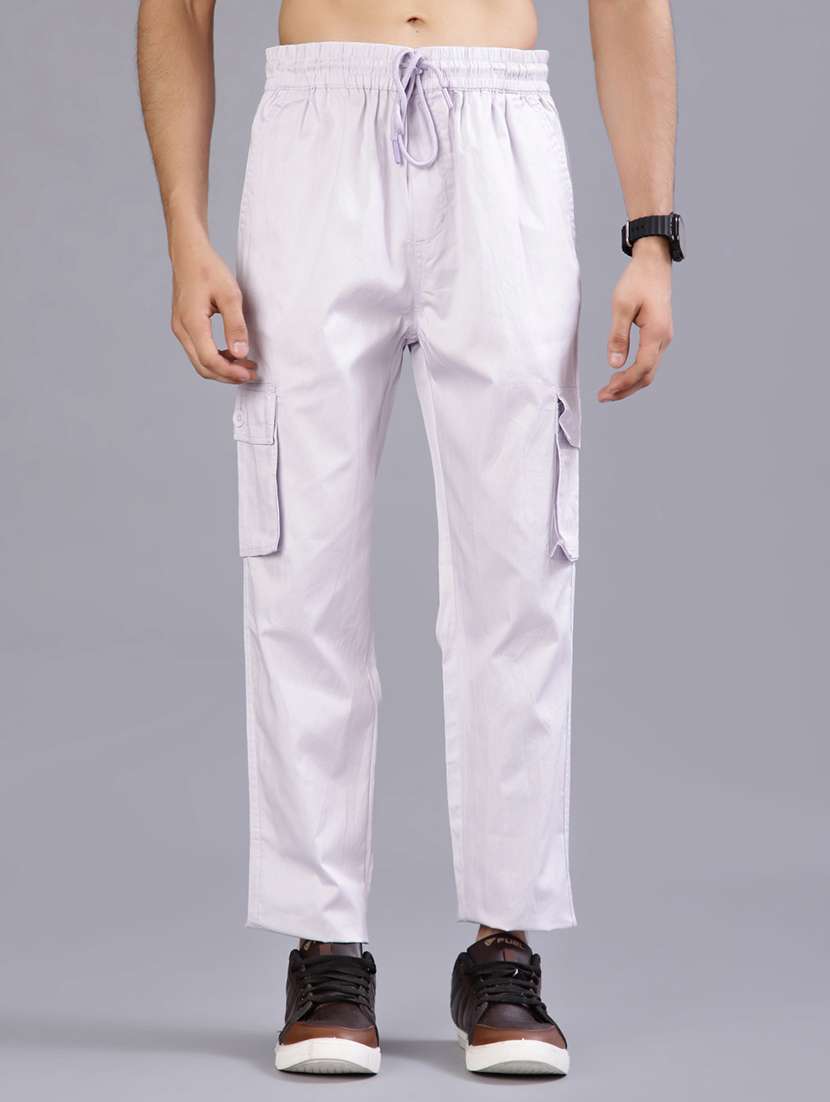 men solid mid rise regular fit cargo  - 21958124 -  Standard Image - 4