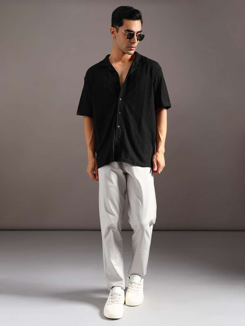 men self design short sleeve loose fit casual shirt - 21958222 -  Standard Image - 4