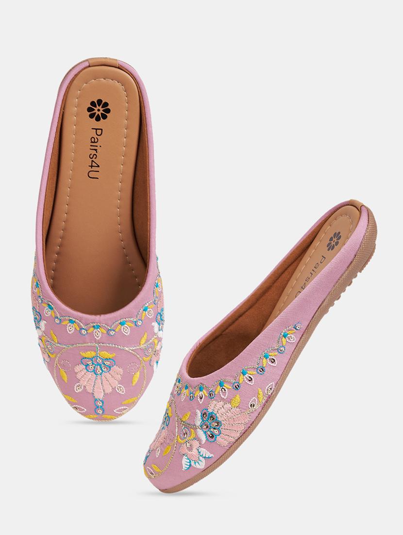 women embroidered slip on mule - 21958235 - Standard Image - 4