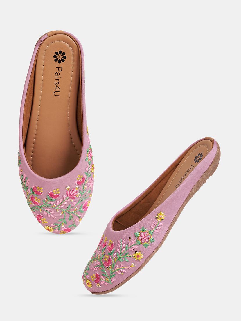 women embroidered slip on mule - 21958244 - Standard Image - 4