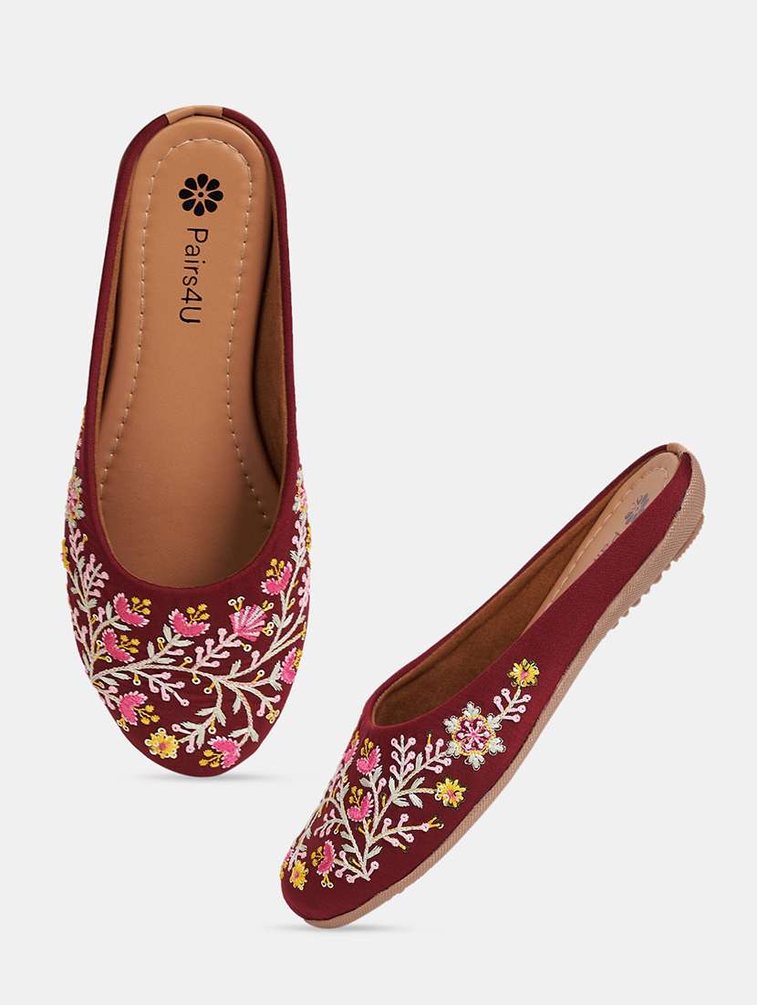 women embroidered slip on mule - 21958246 - Standard Image - 4