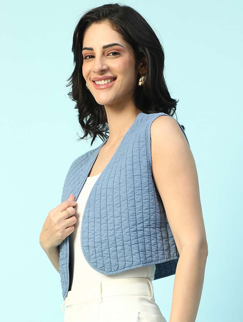 blue cotton shrug - 21958305 -  Standard Image - 1