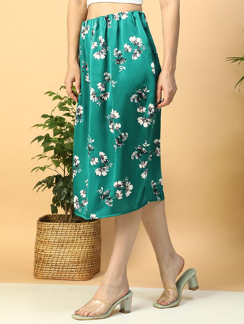 women floral print high rise a-line skirt - 21958311 -  Standard Image - 1