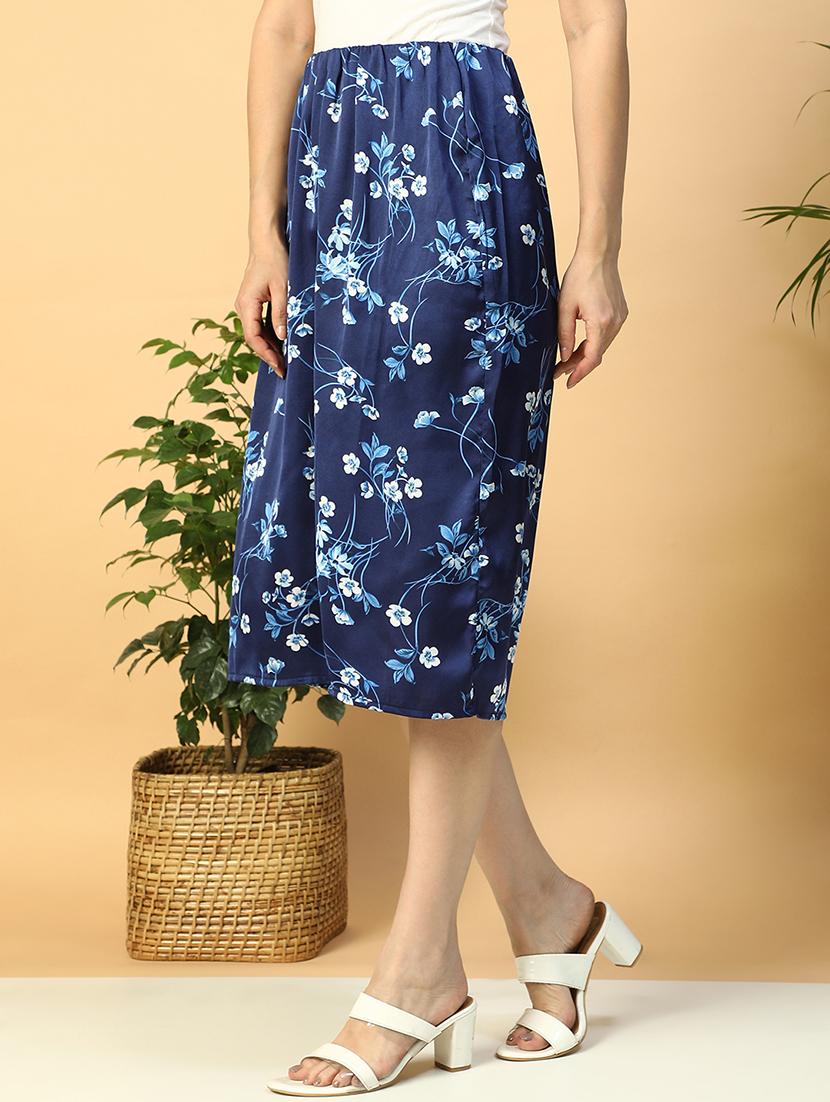 women floral print high rise a-line skirt - 21958312 -  Standard Image - 1
