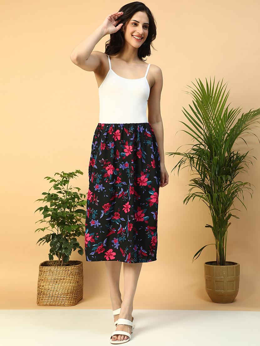 women floral print high rise a-line skirt - 21958313 - Standard Image - 4
