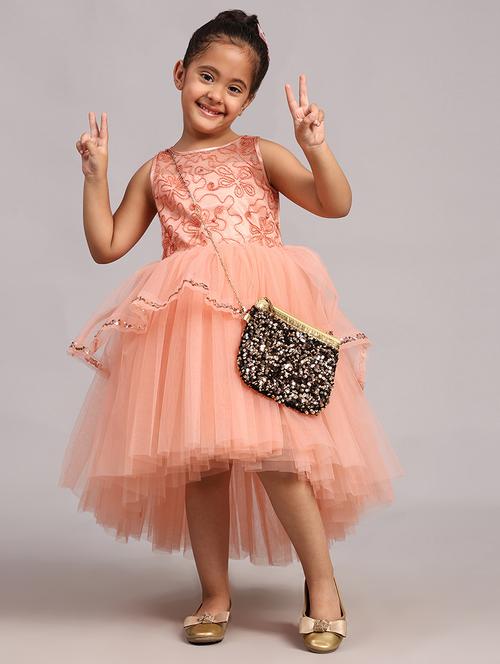 kids embroidered sleeveless part wear frock - 21958318 -  Standard Image - 0