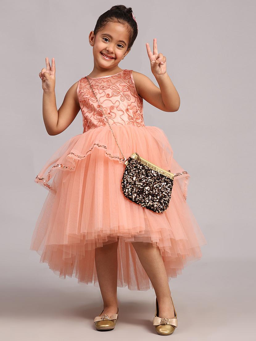 kids embroidered sleeveless part wear frock