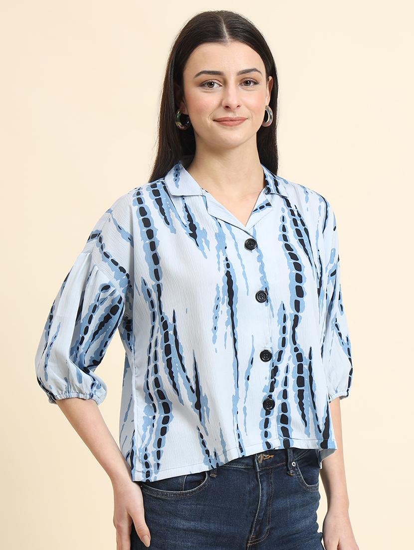 women tie & dye cuban collared shirt - 21958348 - Standard Image - 1