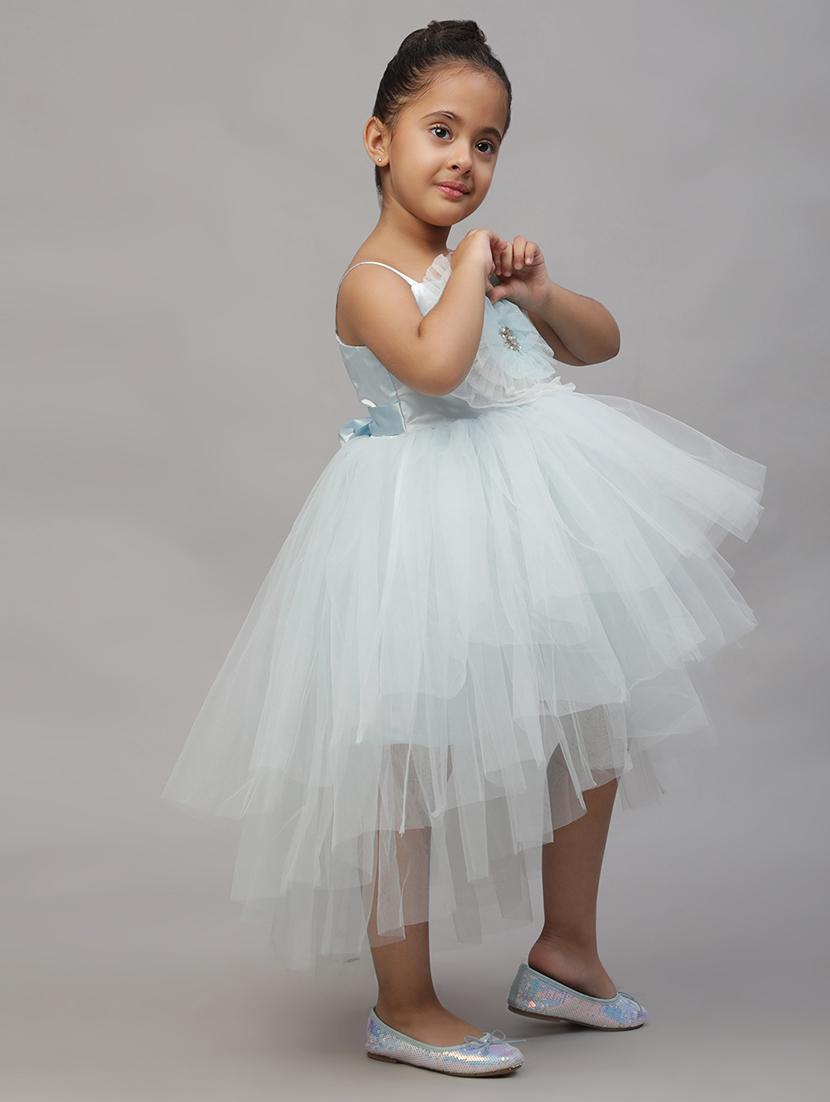 girls embellished shoulder strap asymmetric dress - 21958358 - Standard Image - 4