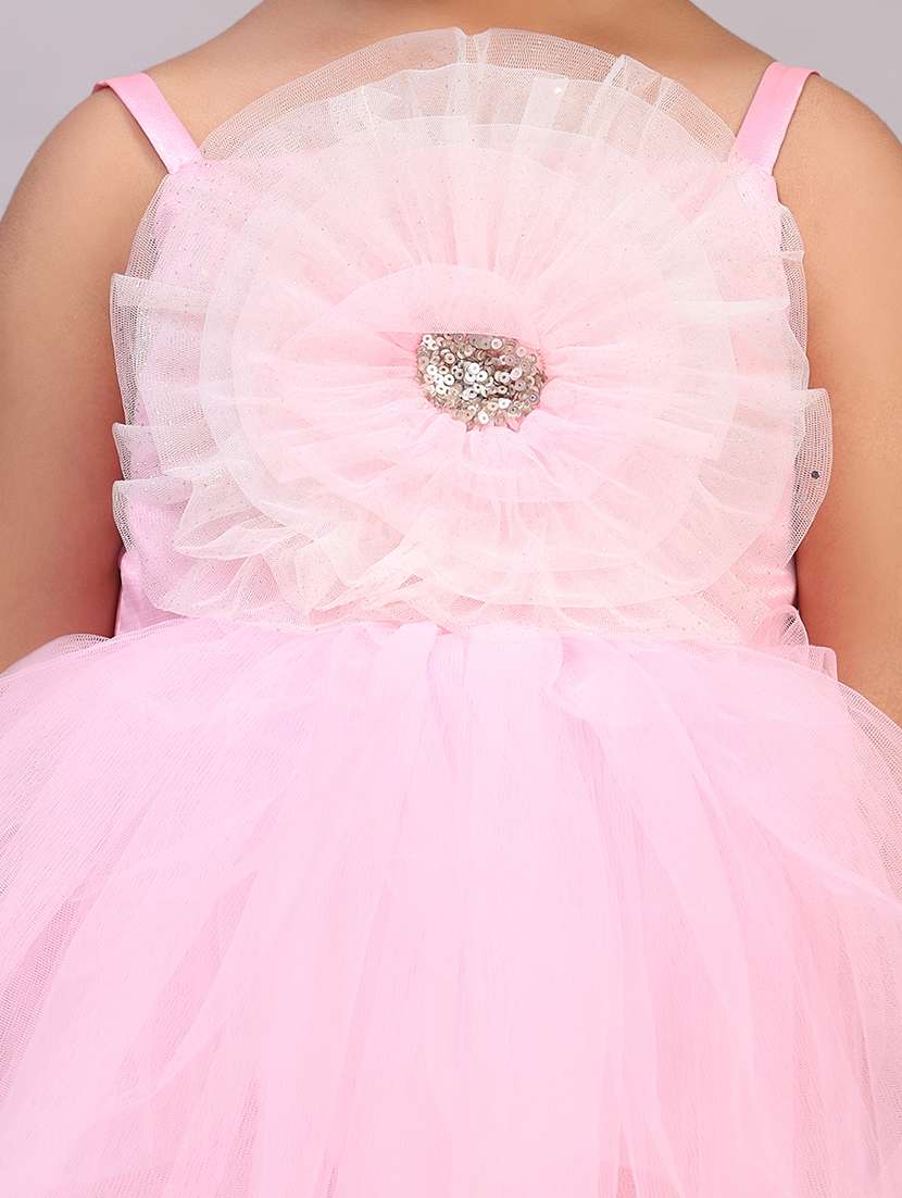 girls embellished shoulder strap asymmetric dress - 21958361 - Standard Image - 4