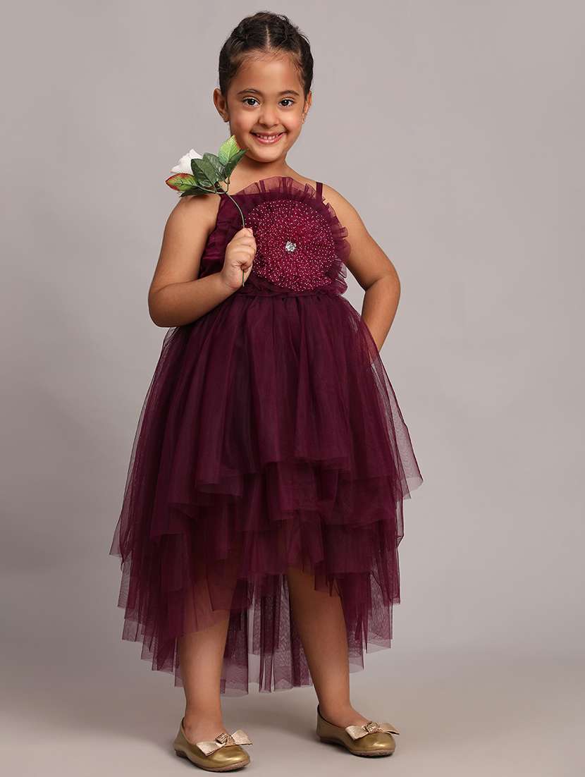 girls embellished shoulder strap asymmetric dress - 21958363 -  Standard Image - 1