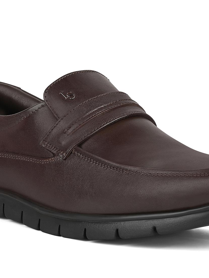 men brown slip on formal shoes - 21958410 - Standard Image - 4