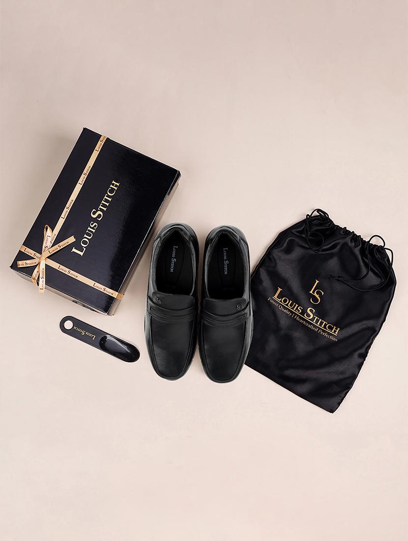 men black slip on formal shoes - 21958411 - Standard Image - 1