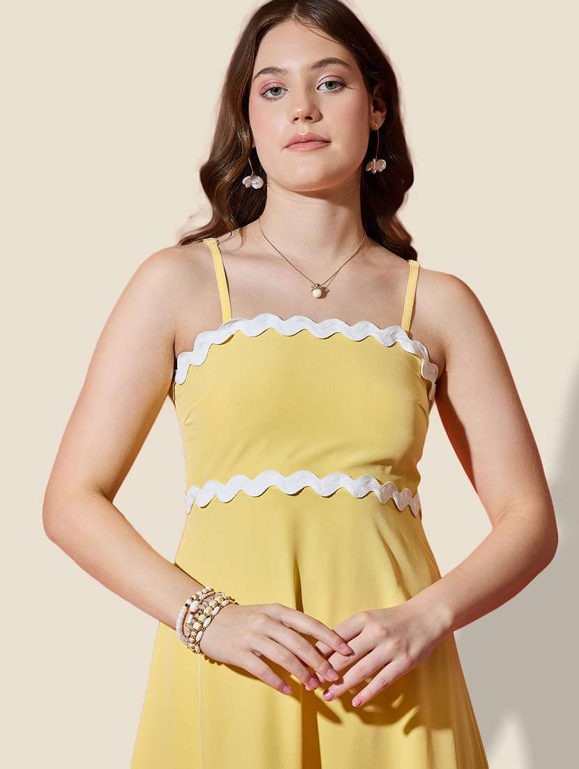 women solid shoulder strap tiered dress - 21958442 - Standard Image - 4