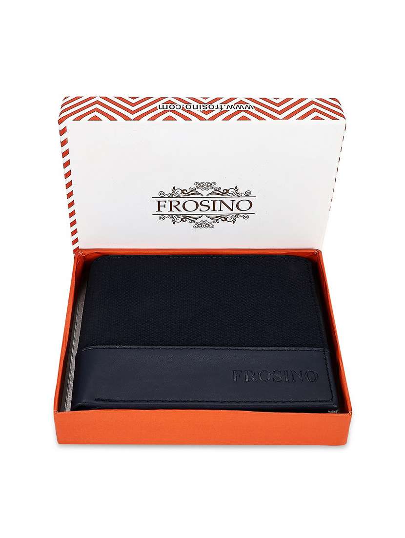 men navy blue leatherette wallet - 21958468 -  Standard Image - 4