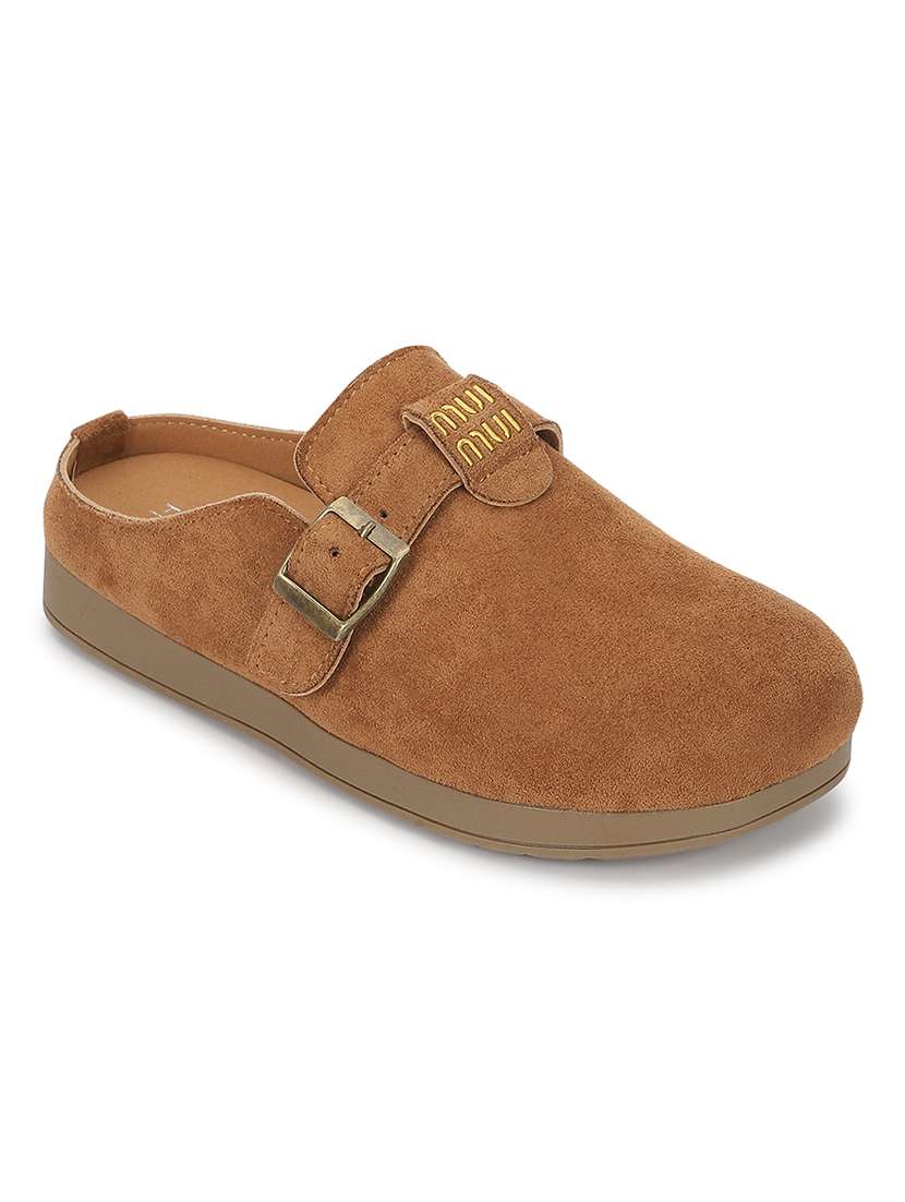 women tan slip on mule - 21958482 - Standard Image - 1