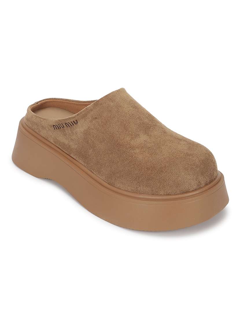 women brown slip on mule - 21958483 - Standard Image - 1