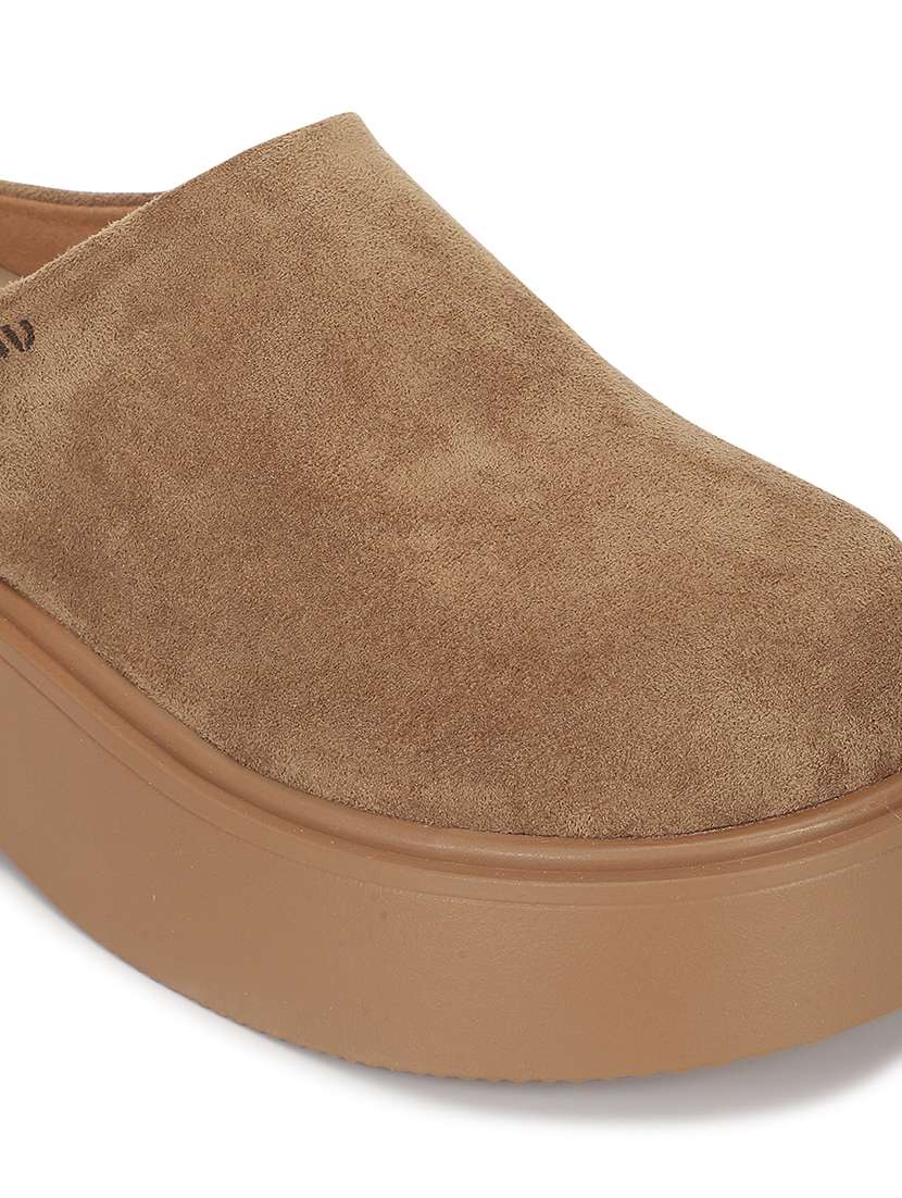 women brown slip on mule - 21958483 - Standard Image - 4
