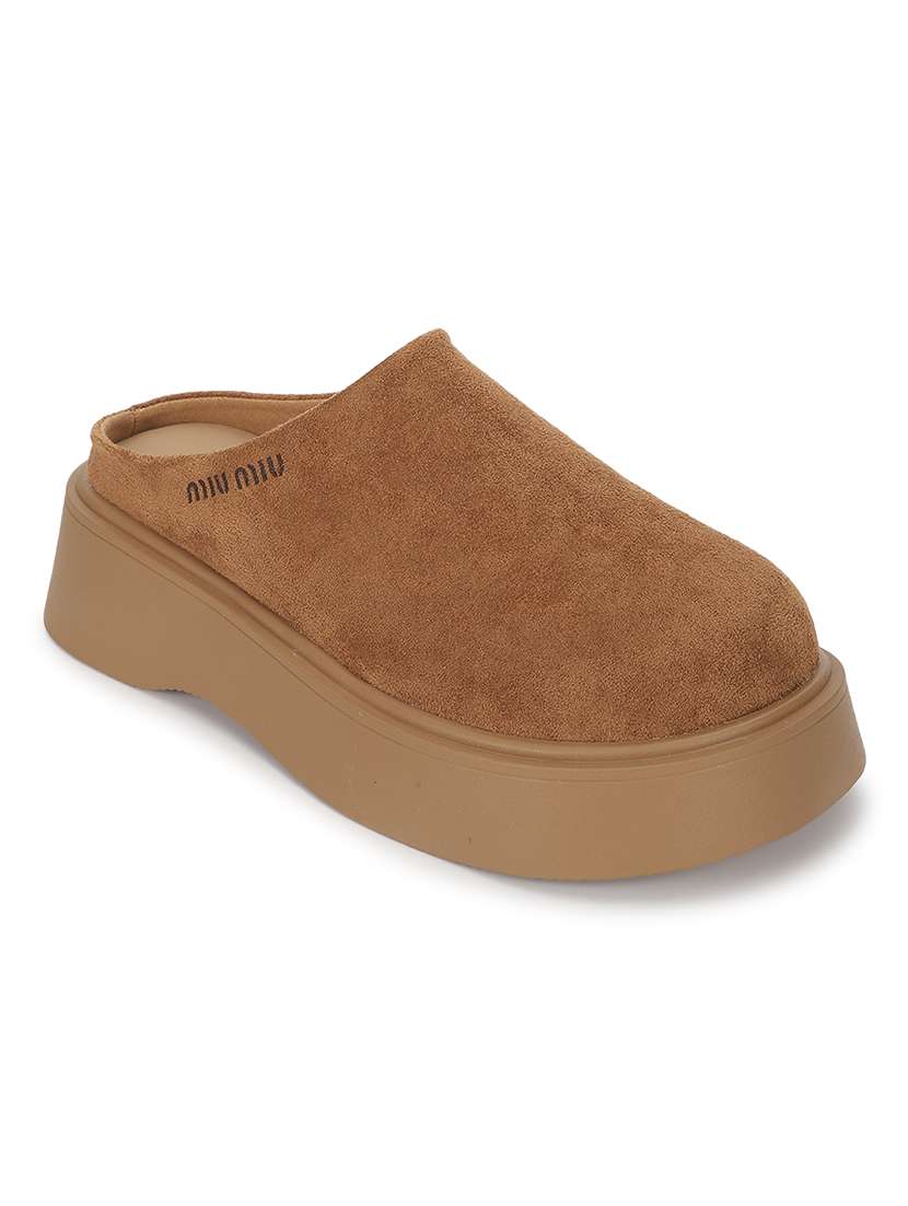 women tan slip on mule - 21958484 - Standard Image - 1