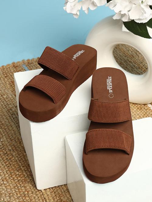 women brown slip on sandal - 21958486 - Standard Image - 0