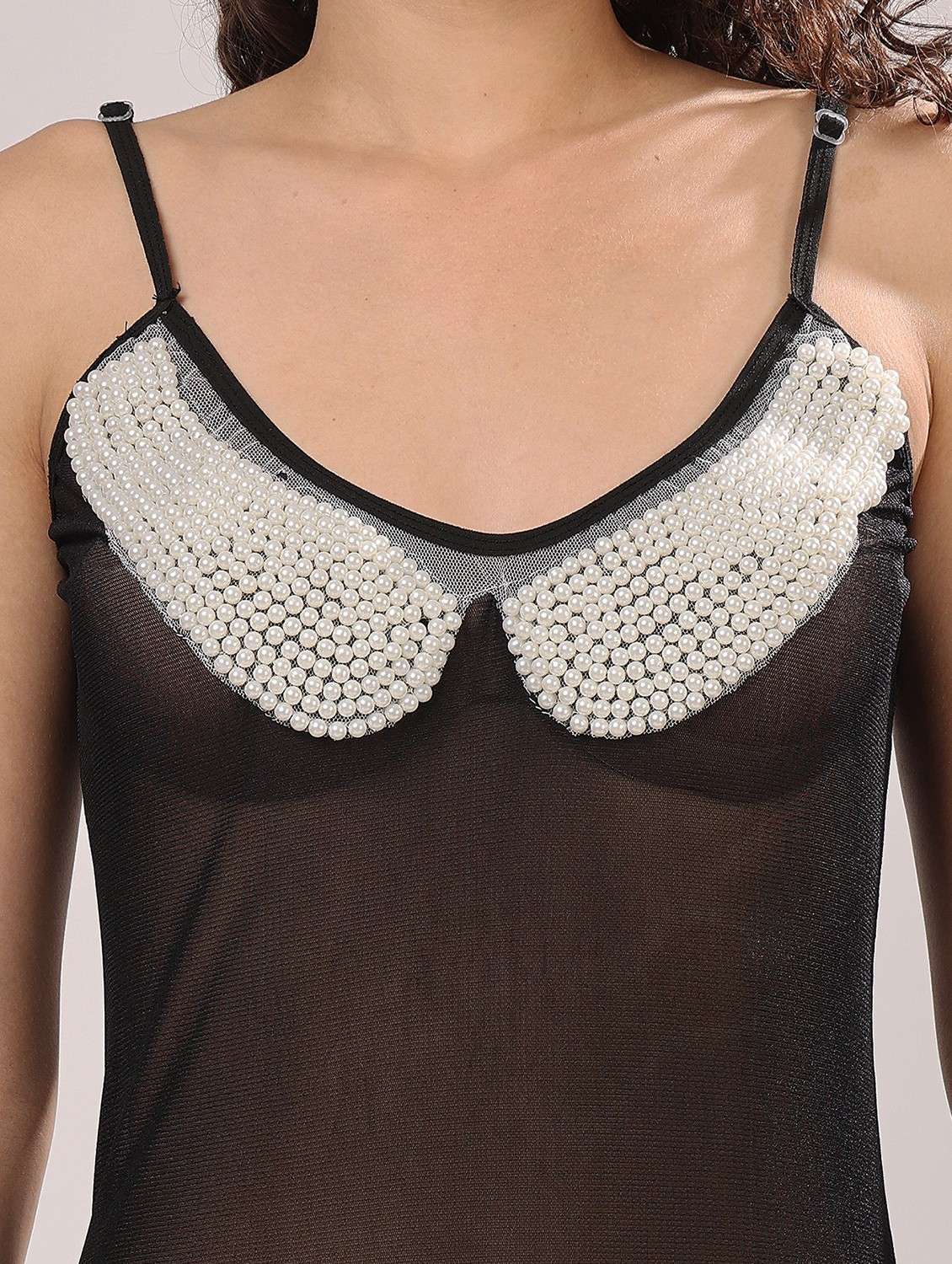 women embellished shoulder strap babydoll set - 21958496 -  Standard Image - 4