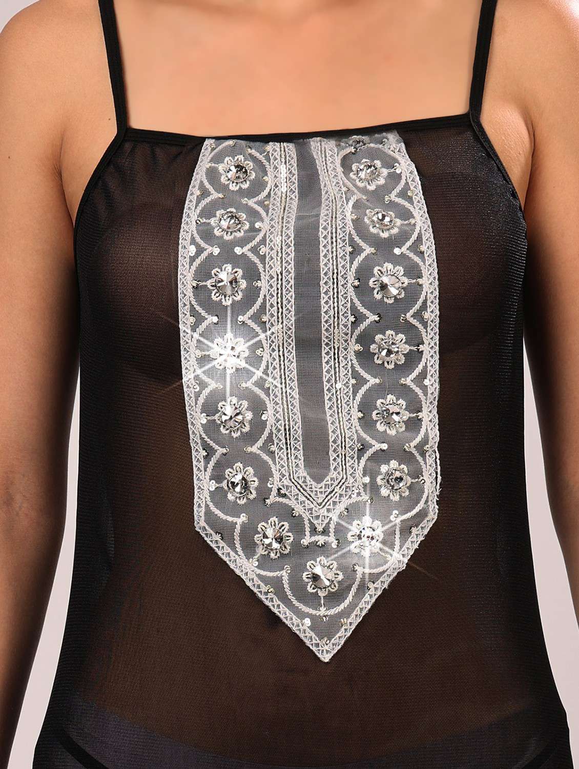 women embellished shoulder strap babydoll set - 21958498 -  Standard Image - 4