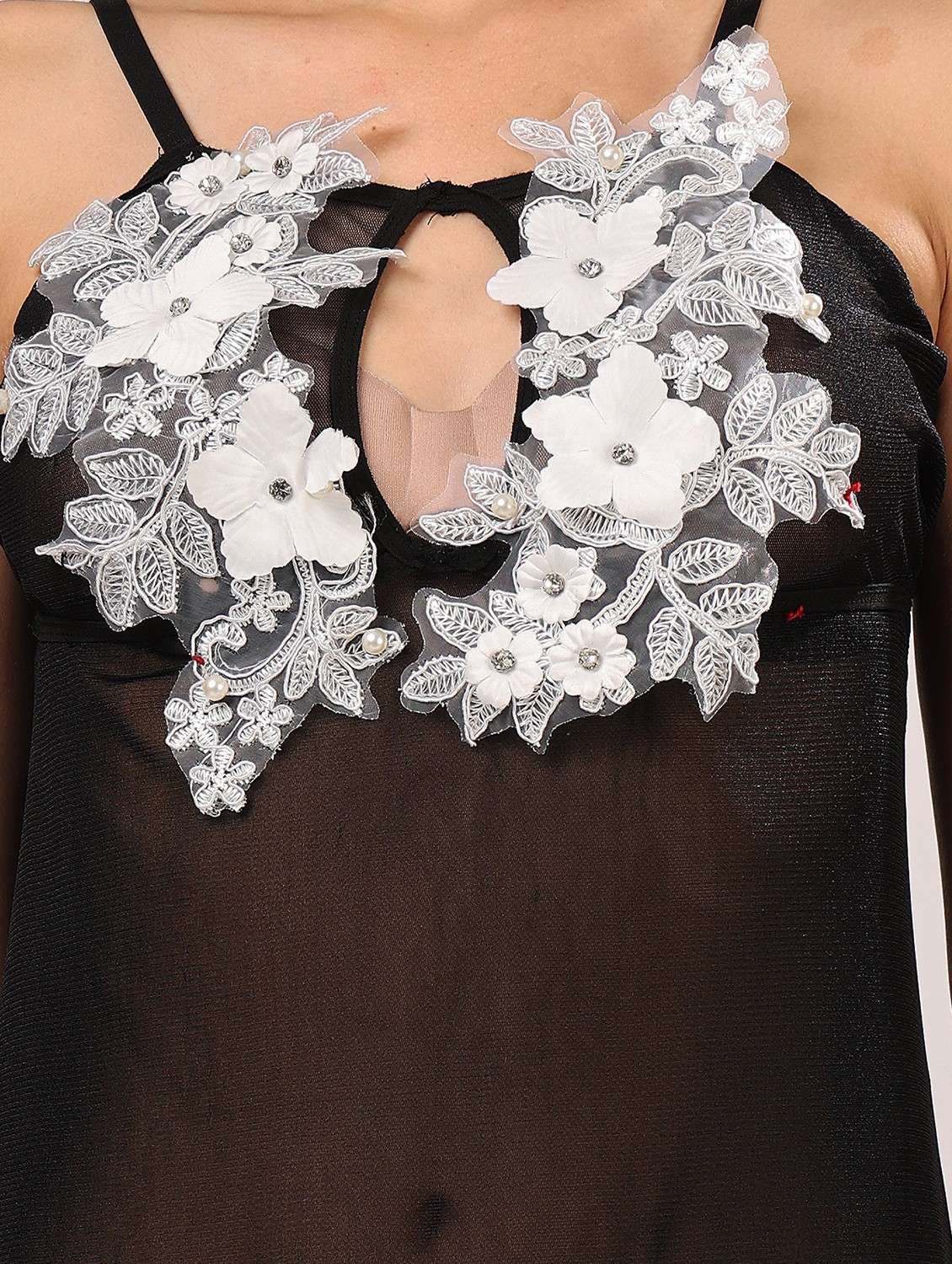 women embellished shoulder strap babydoll set - 21958501 -  Standard Image - 4