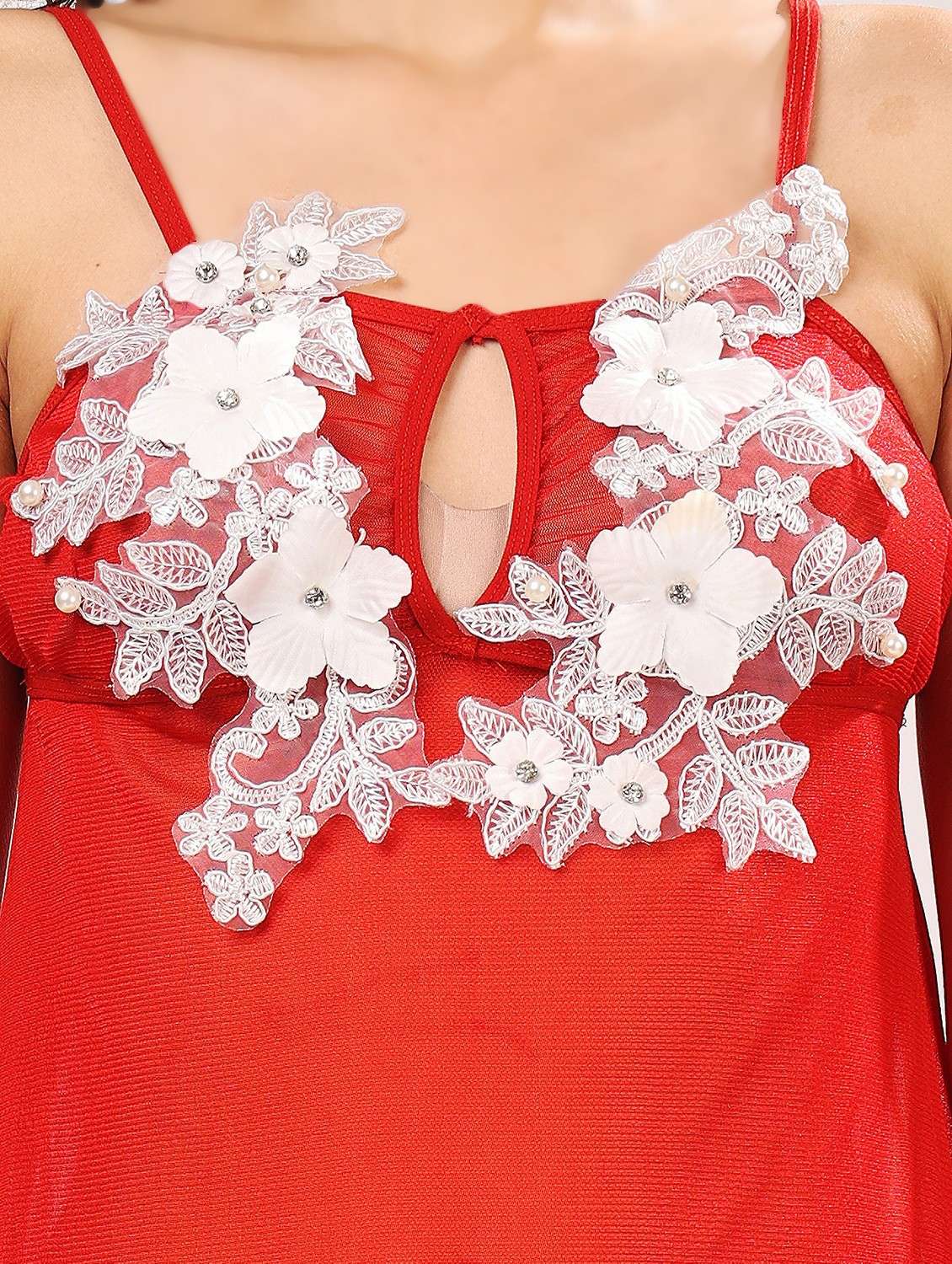 women embellished shoulder strap babydoll set - 21958502 -  Standard Image - 4