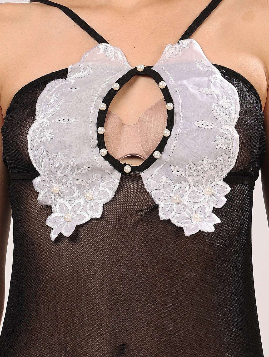 women embellished shoulder strap babydoll set - 21958503 -  Standard Image - 4