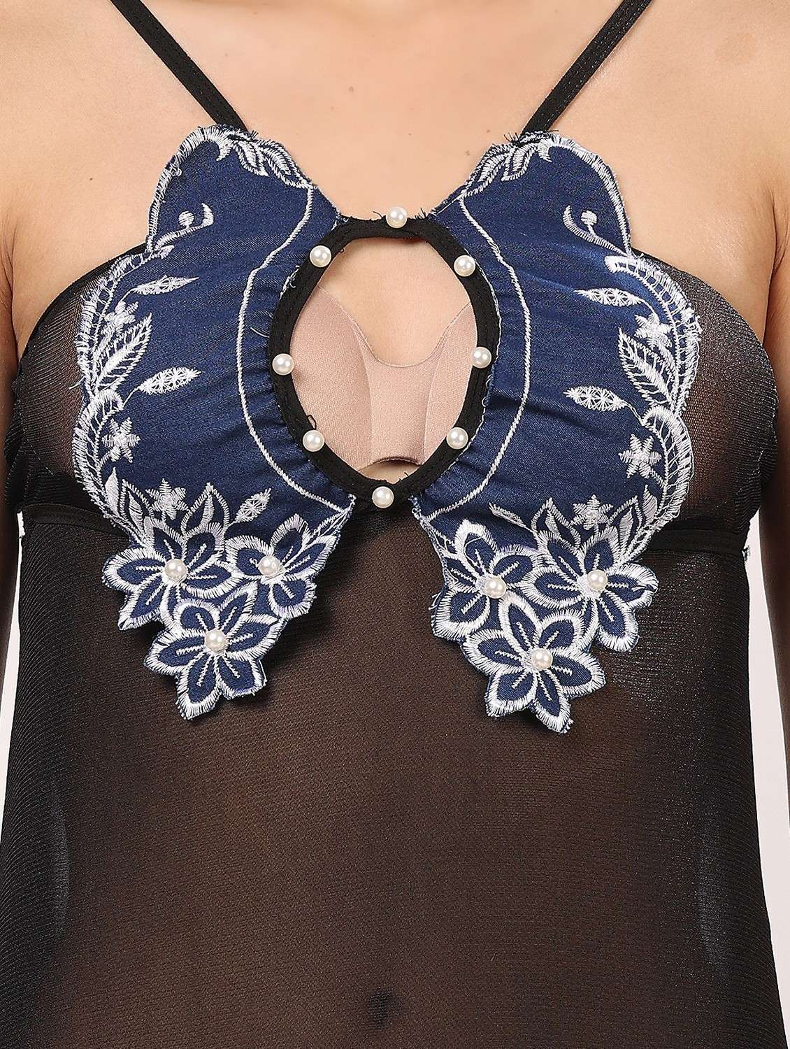 women embellished shoulder strap babydoll set - 21958511 -  Standard Image - 4