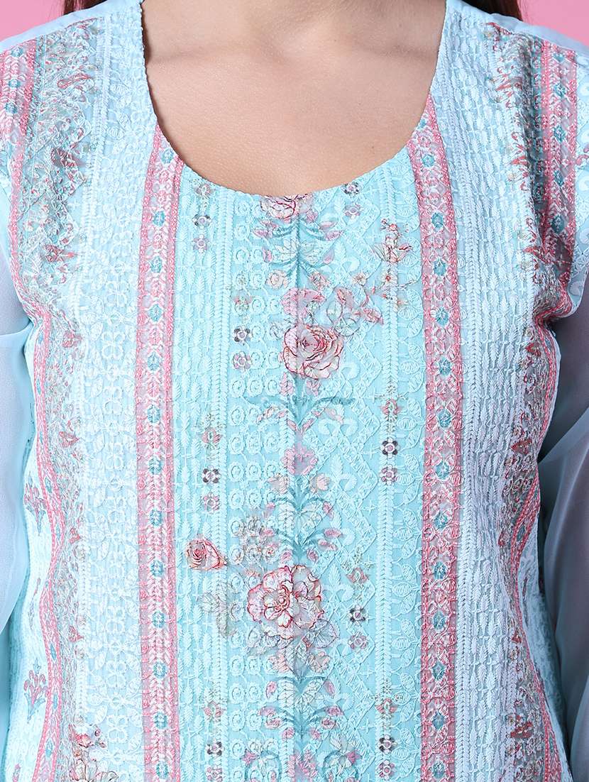 women three quarter sleeve kurta pant with dupatta set - 21958711 -  Standard Image - 4