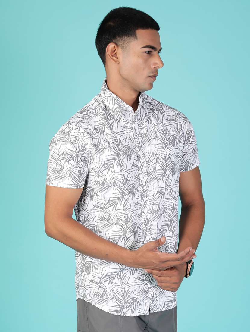 men printed short sleeve regular fit casual shirt - 21958749 -  Standard Image - 1