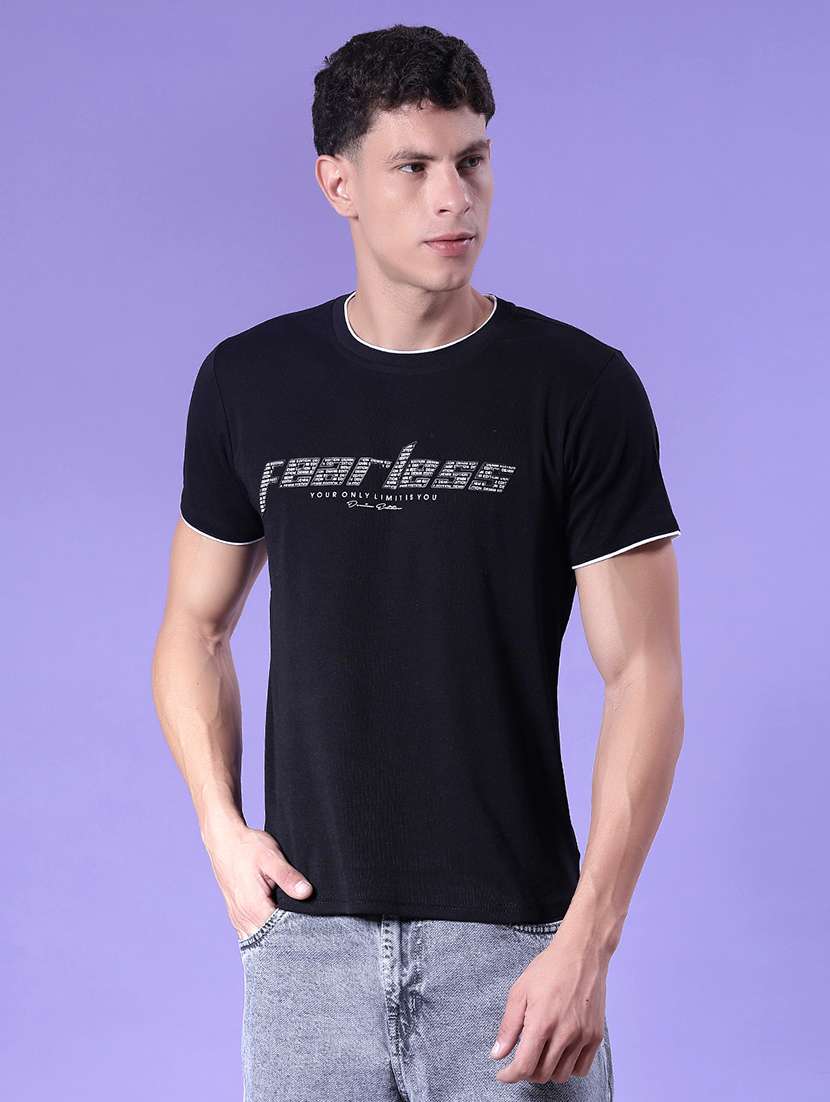 men chest print short sleeve slim fit t-shirt - 21958754 -  Standard Image - 1