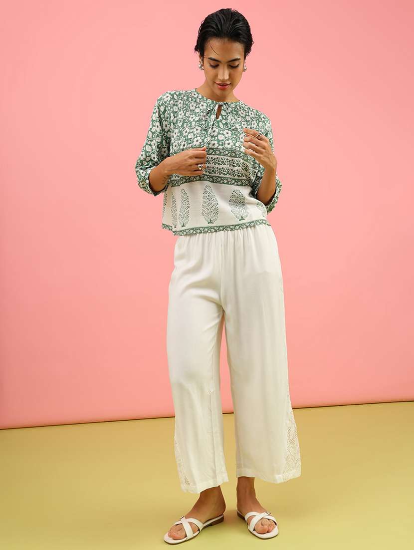 women printed three quarter sleeve top - 21958920 -  Standard Image - 4