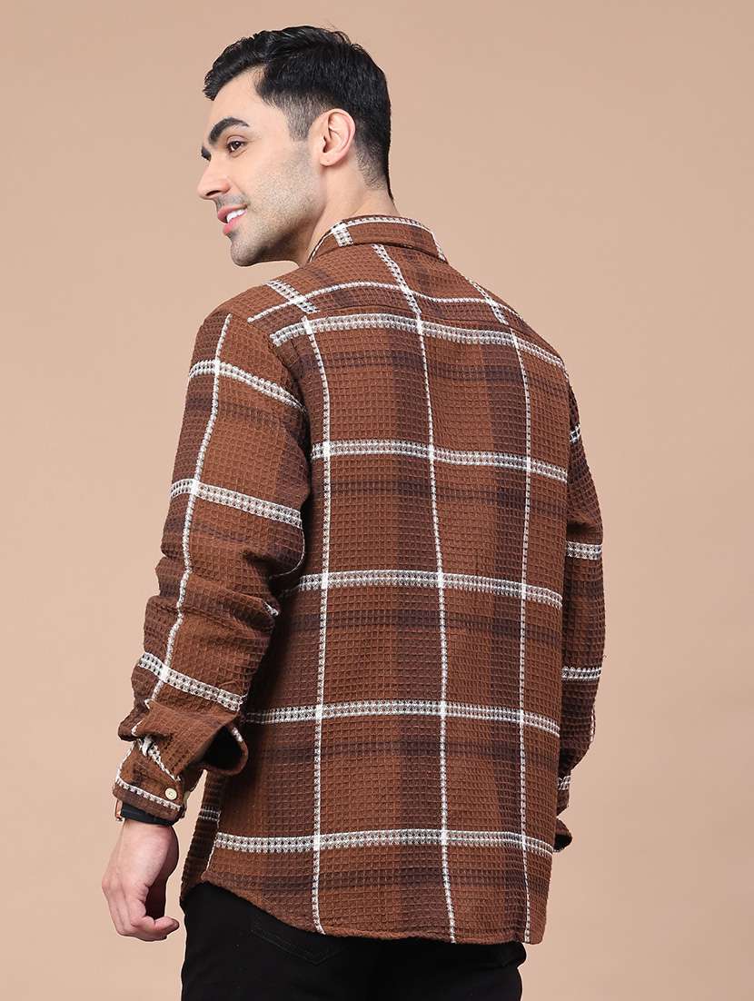 men checkered long sleeve regular fit shacket - 21959017 -  Standard Image - 4