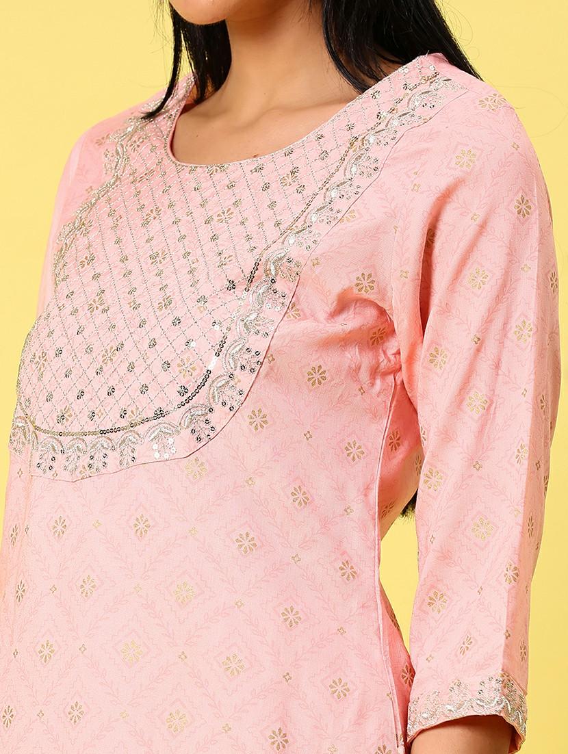 women three quarter sleeve kurta pant with dupatta set - 21959184 - Standard Image - 4