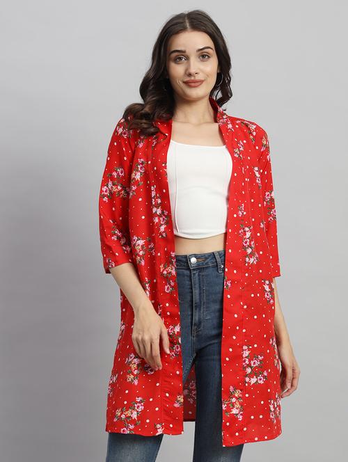 women black floral print long shrug - 21959242 - Standard Image - 0