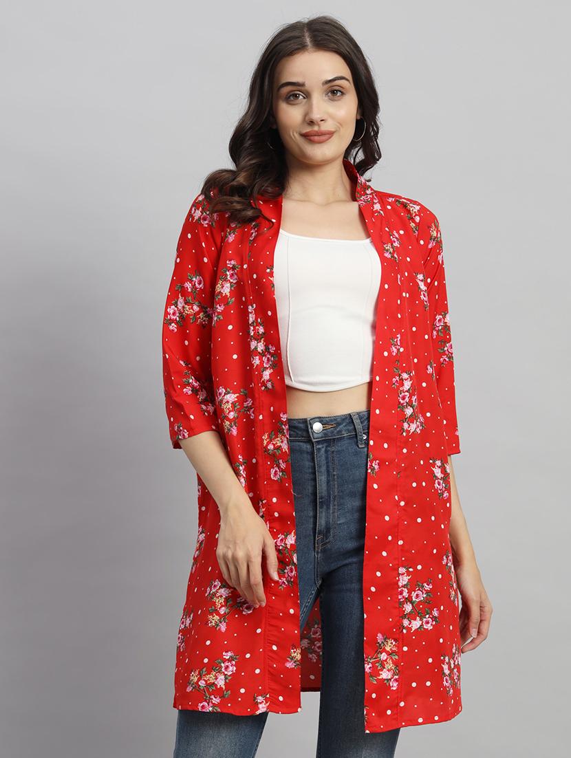 women black floral print long shrug - 21959242 - Zoom Image - 0