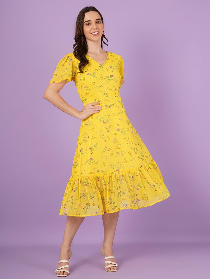women floral print puff sleeve tiered dress - 21959256 -  Standard Image - 1