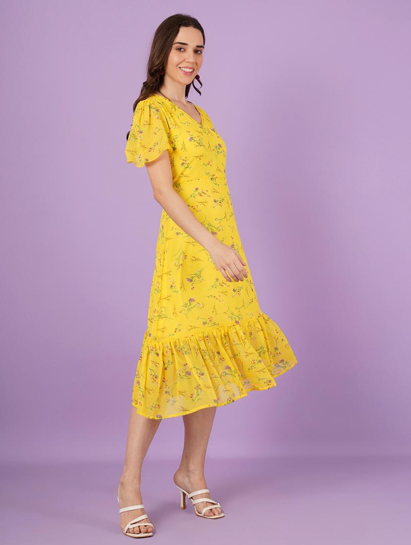 women floral print puff sleeve tiered dress - 21959256 - Standard Image - 4