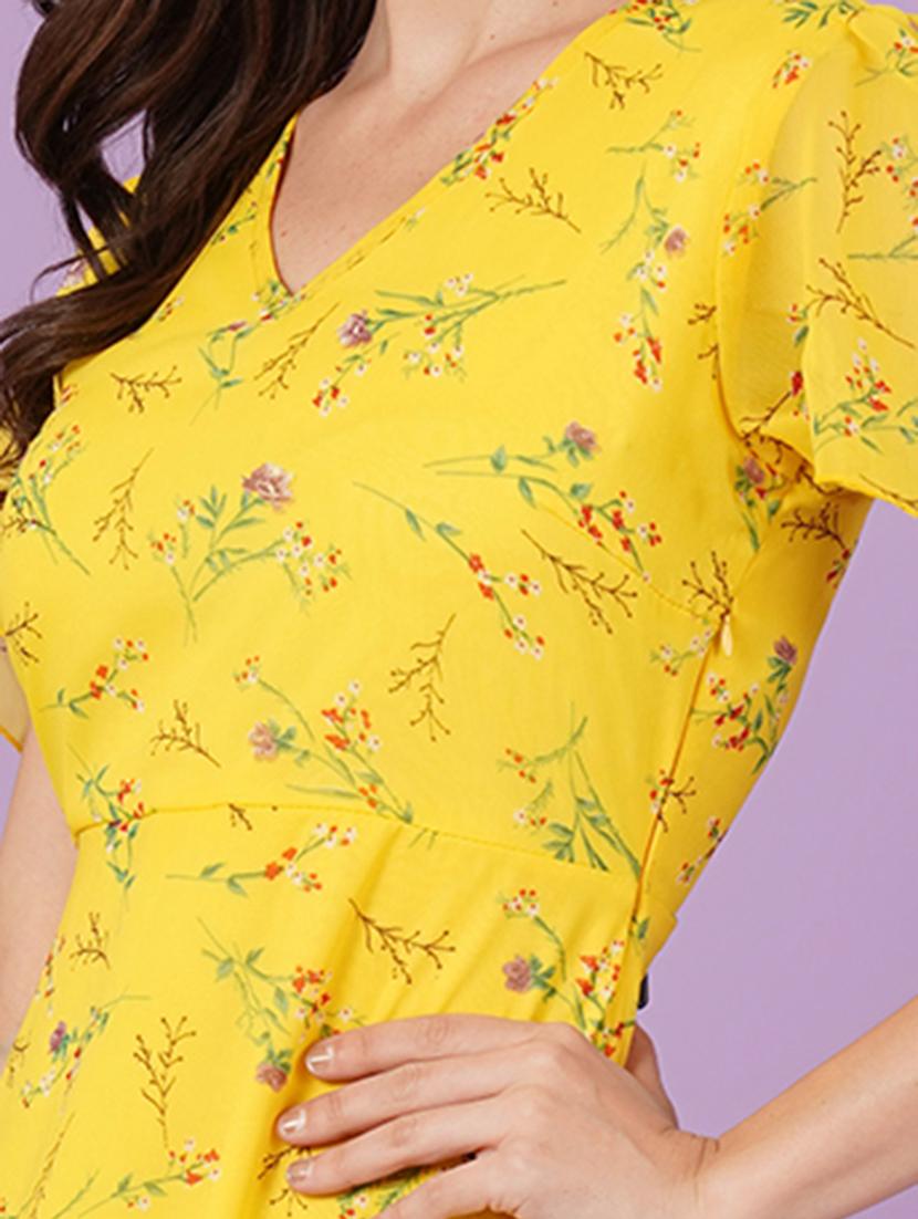women floral print puff sleeve tiered dress - 21959256 - Standard Image - 6