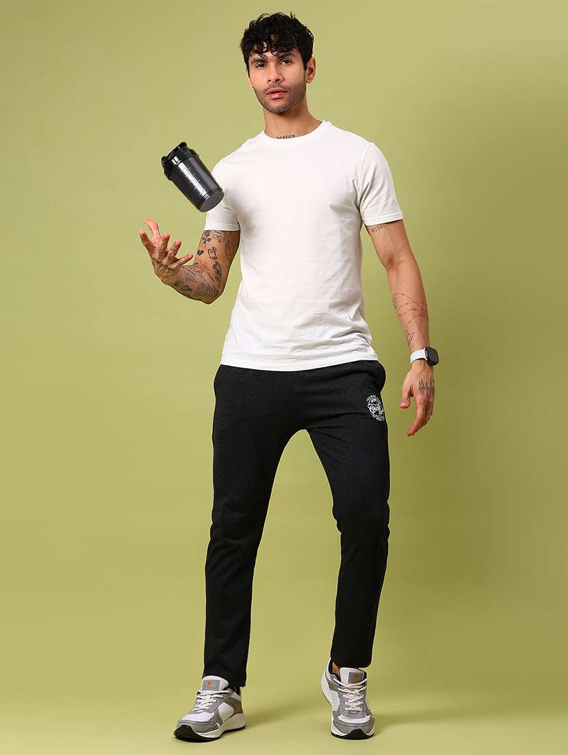 men solid mid rise full length track pant - 21959346 -  Standard Image - 4