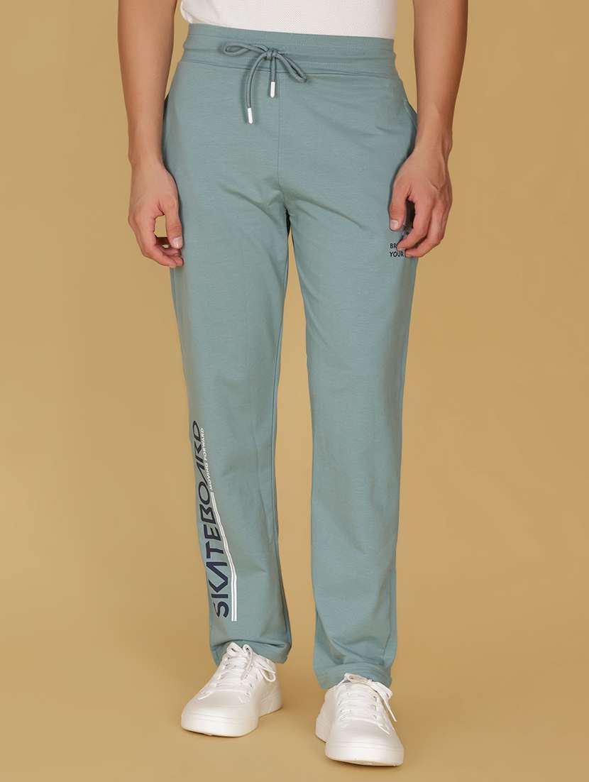 men placement print mid rise full length track pant - 21959349 -  Standard Image - 1